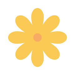 cute flower yellow color isolated icon vector illustration design