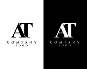 at, ta modern initial logo design vector, with white and black color that can be used for any creative business.