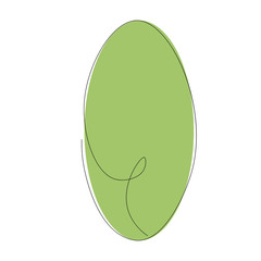 Easter egg green on white background, vector illustration