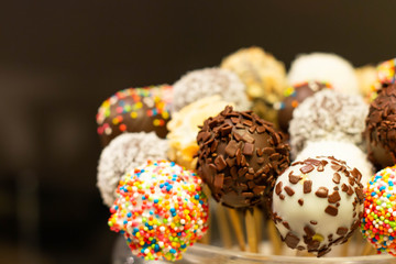  chocolate pop cake in glass dish