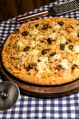 Pizza in a table
