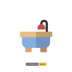 bathtub icon isolated on white background. for your web site design, logo, app, UI. Vector graphics illustration and editable stroke. EPS 10.