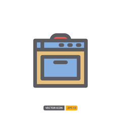 stove icon isolated on white background. for your web site design, logo, app, UI. Vector graphics illustration and editable stroke. EPS 10.