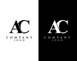 ac, ca modern initial logo design vector, with white and black color that can be used for any creative business.