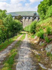 Fototapeta premium View of the Elan River Vally, reservoirs and dams