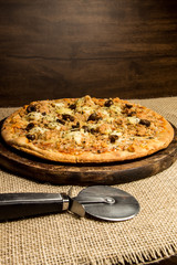 pizza in oven