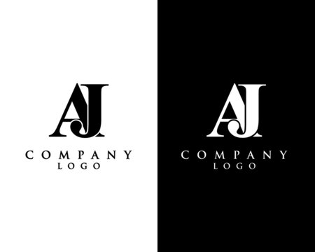 aj, ja modern initial logo design vector, with white and black color that can be used for any creative business.