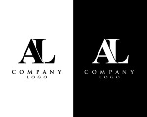 al, la modern initial logo design vector, with white and black color that can be used for any creative business. - obrazy, fototapety, plakaty