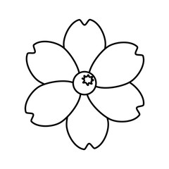 cute flower natural line style icon vector illustration design