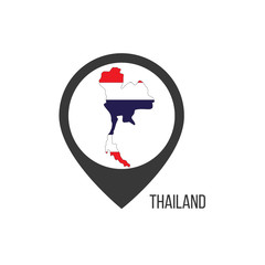 Map pointers with contry Thailand. Thailand flag. Stock vector illustration isolated on white background.