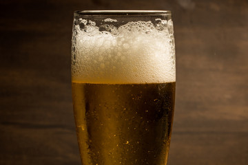 glass of beer on a background