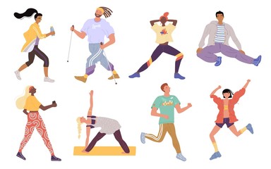 Vector illustration active sports young people