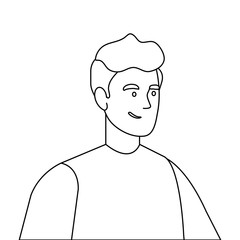 young man line style icon vector illustration design