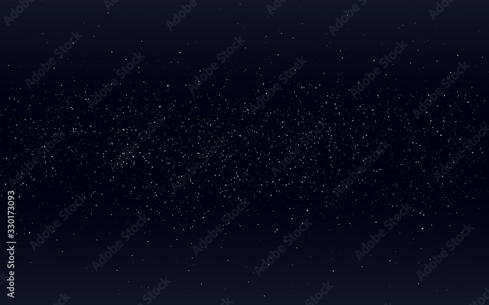 Wall mural space background. starry black cosmos. night sky with milky way. realistic stardust backdrop. infini