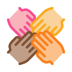 Group Handshake Icon Vector. Outline Group Handshake Sign. Isolated Contour Symbol Illustration