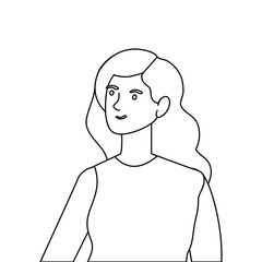 beautiful woman avatar character icon vector illustration design