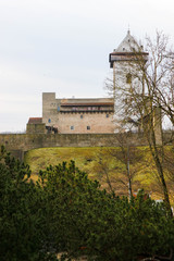 Fototapeta na wymiar Spring view of medieval Hermann castle in Narva, Estonia