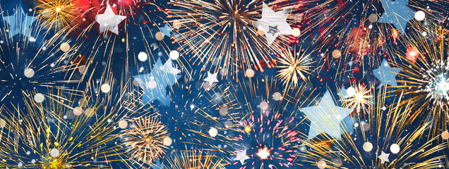 Wide Angle vintage firework background