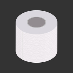 Toilet paper roll, isometric image. 3D Render. Vector illustration.