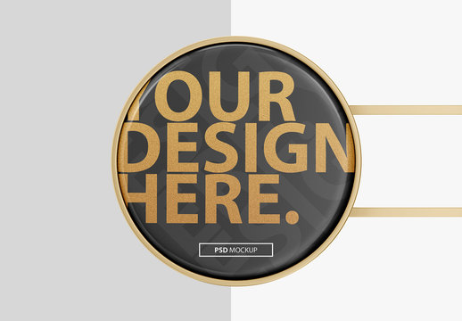 Round Advertising Signboard Mockup
