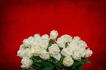 Beautiful Large bouquet of white roses flowers