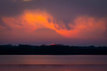 sunset over the lake