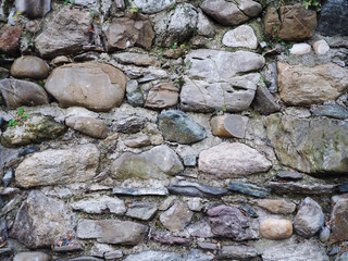 wall of raw stones a structure from medieval times