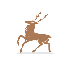 Fototapeta na wymiar Vector illustration of a deer. Sign of a horned animal.