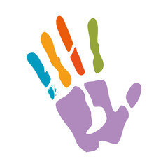 handprint of colors isolated icon vector illustration design