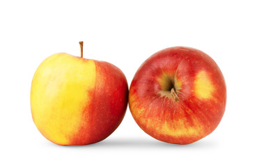 Ripe red apple fruit isolated on white background. Apples with clipping path