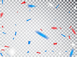 Usa celebration. Red And Blue Confetti Isolated On Background. Celebration Event Birthday. American, Chile, Russia, France, United kingdom flags color concept