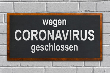 Tafel - wegen CORONAVIRUS geschlossen