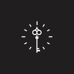 Key logo a clock, symbol, icon,graphic,vector.
