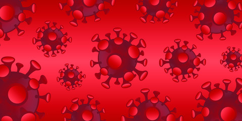 Banner Virus Background. Medical Coronavirus Emojis. Editable Template Virus Infection.