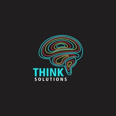 Think of brain logo, creation and idea icons and elements. Vector illustrations
