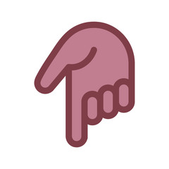 Hand pointing down icon