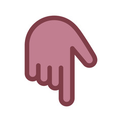 Hand pointing down icon