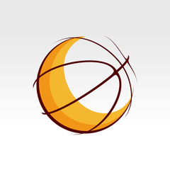 Stylized Basketball logo icon sport vector illustration