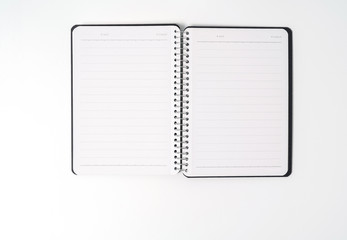 blue cover of the daily planner on white background