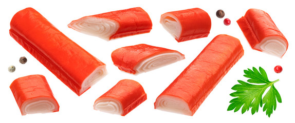 Crab sticks isolated on white background © xamtiw