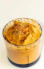  Lentil humus surrounded by white background