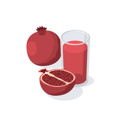 Pomegranate juice glass lemonade vector 3d isometric, color web icon, new flat style. Creative illustration design, idea for infographics.