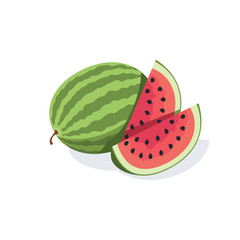 Watermelon vector 3d isometric, color web icon, new flat style. Creative illustration design, idea for infographics.