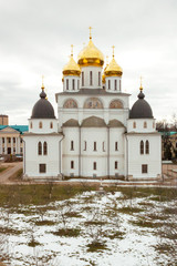 View of Cathedral of the Assumption in Dmitrov Kremlin, Moscow region, Russia.