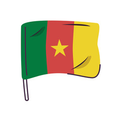 cameroon flag country isolated icon