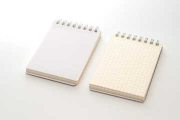 Top view collection of notebook front