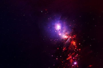 Space nebula blue, with bright stars. Elements of this image furnished by NASA were.