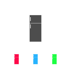 Fridge icon flat.