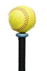 Softball on Knob of Bat