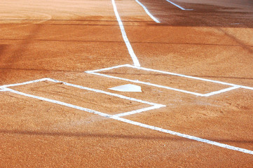 Softball Infield with Chalk Lines